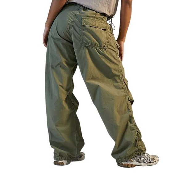 Urban Outfitters Iets Frans Baggy Tech Pants Green Streetwear Utility Size Small - Picture 5 of 16